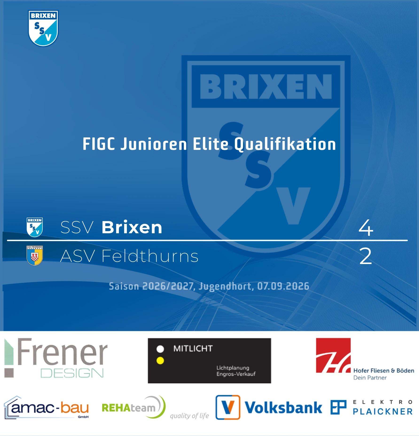 Junioren starten mit 4:2-Erfolg gegen Feldthurns in die Saison