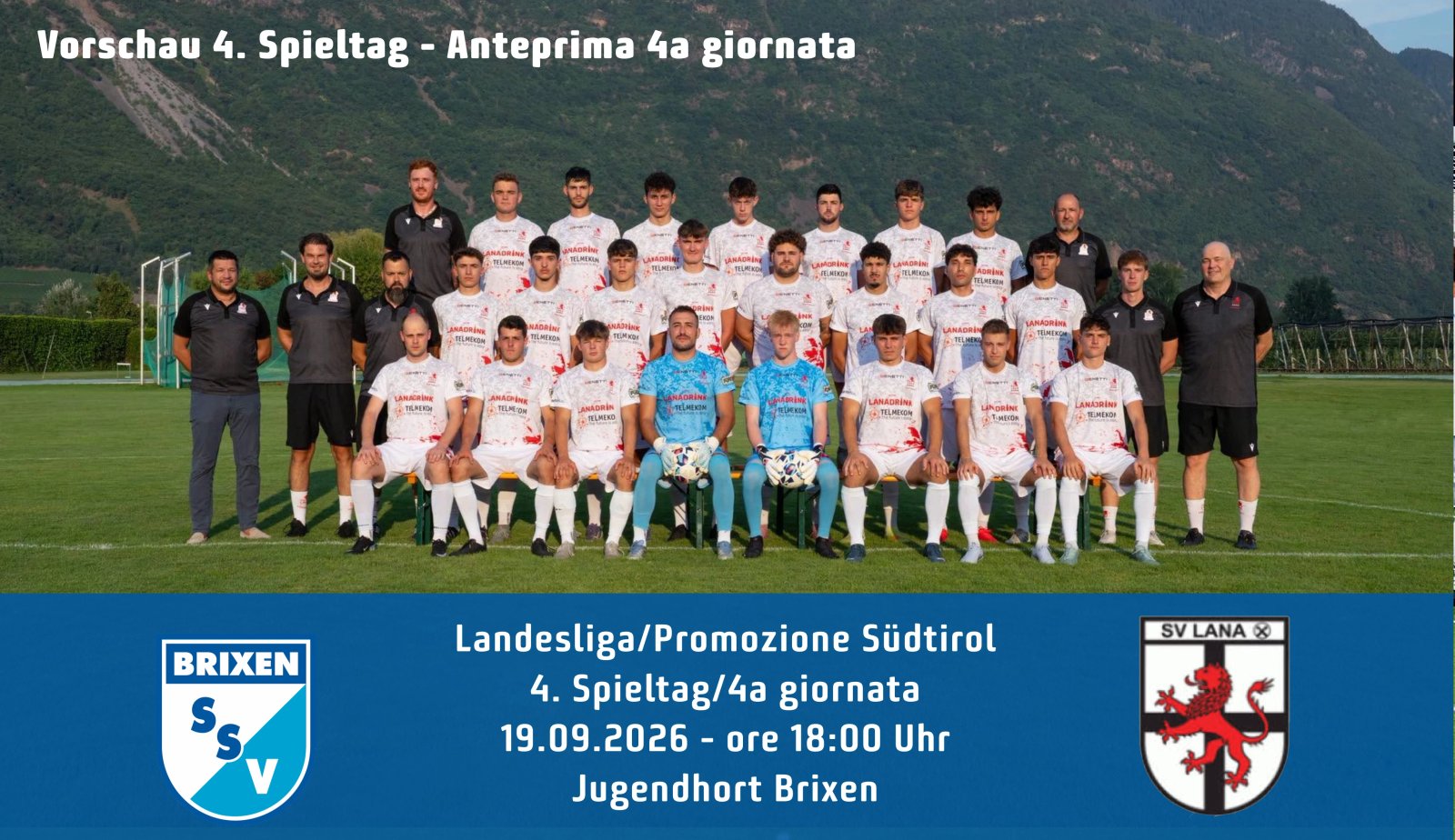 4. Spieltag in der Landesliga - Heimspiel gegen ASV Lana